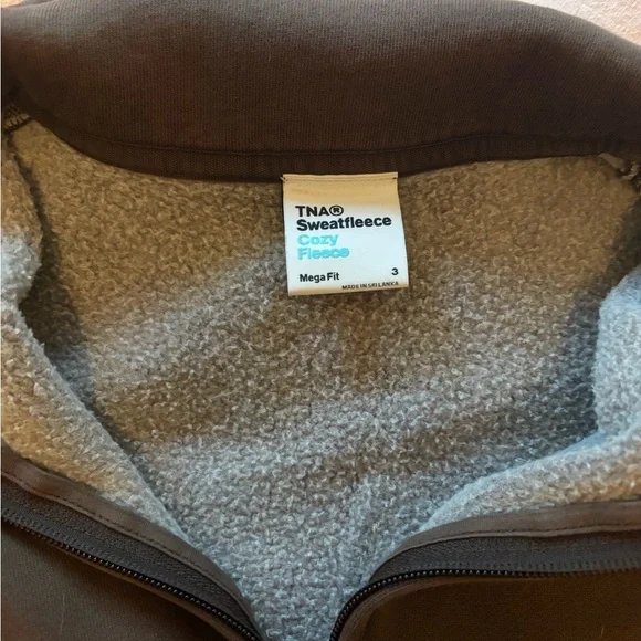 Aritzia -Zip Pullover Sweater in Dark Brown - Picture 2 of 2